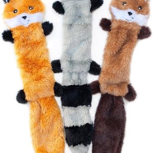 ZippyPaws Small Dog Squeaky Toys Fox Raccoon Squirrel-0