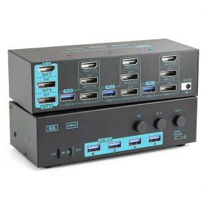DXchip 3 Port KVM Switch 3 Monitors-0