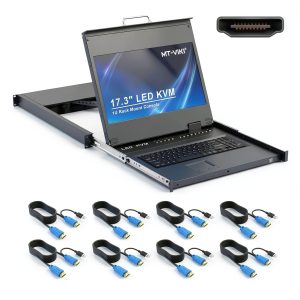 MT-VIKI 8 Port Rackmount KVM Switch Aluminum-0