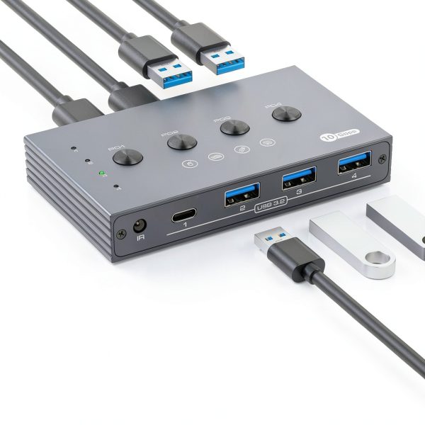 TJCXELE USB 3.2 4-Computer KVM Switch Model TJUS-03USB Switch 202E-3