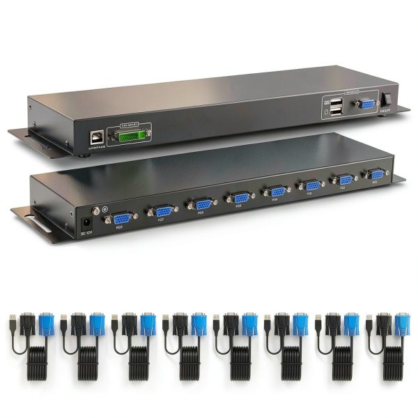 MT-VIKI 8 Port VGA KVM Switch Metal Panel Mount-0