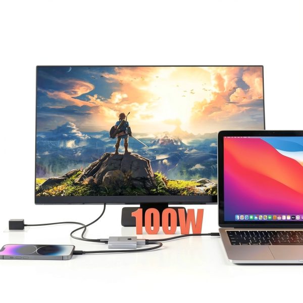 USB C KVM Switch Alxum 2 in 1 100W Fast Charge-1