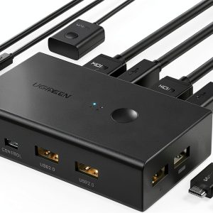 UGREEN HDMI 2-Port KVM Switch 4K@60Hz with 4 USB Ports for Dual PC-0