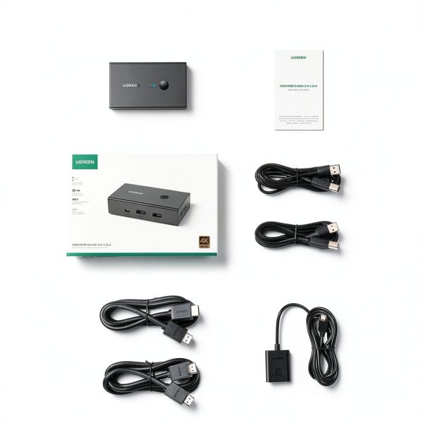 UGREEN HDMI 2-Port KVM Switch 4K@60Hz with 4 USB Ports for Dual PC-6