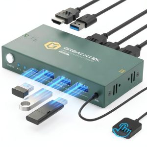 GREATHTEK USB 3.0 HDMI KVM Switch 2 Port 4K@60Hz with Remote Control-0