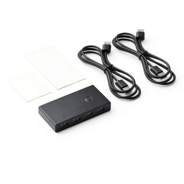 UGREEN USB 4-Port Switch Box 2-In-4-Out 5V Gold Contact Plug-In Black-7