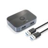 UGREEN USB 3.0 Switch 2-Port Manual 2‑Way KVM‑Style USB Switch Black-0