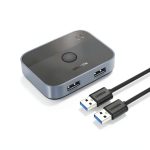 UGREEN USB 3.0 Switch 2-Port Manual 2‑Way KVM‑Style USB Switch Black-0