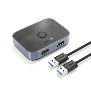 UGREEN USB 3.0 Switch 2-Port Manual 2‑Way KVM‑Style USB Switch Black-0