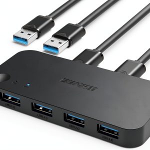 USB 3.0 KVM Switch BENFEI 2 in 4 USB Switch Model 000354 Black-0
