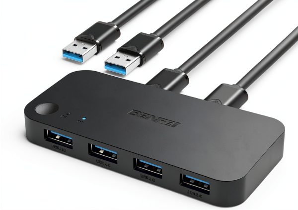 USB 3.0 KVM Switch BENFEI 2 in 4 USB Switch Model 000354 Black-0