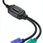 PS2 to USB Adapter Perixx PERIPRO-401 Dual Port Keyboard Mouse Black-0