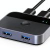 UGREEN USB 3.0 Switch 2-Port Manual 2‑Way KVM‑Style USB Switch Black-7