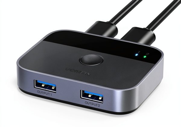 UGREEN USB 3.0 Switch 2-Port Manual 2‑Way KVM‑Style USB Switch Black-7