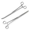 SURGICAL ONLINE Set of 2 Premium Quality 10" Long Rochester Pean Hemostat Full Mouth Serration Forceps Straight & Curved Clamps Three Locking Positions - SurgicalOnline-0
