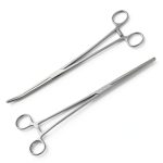 SURGICAL ONLINE Set of 2 Premium Quality 10" Long Rochester Pean Hemostat Full Mouth Serration Forceps Straight & Curved Clamps Three Locking Positions - SurgicalOnline-0