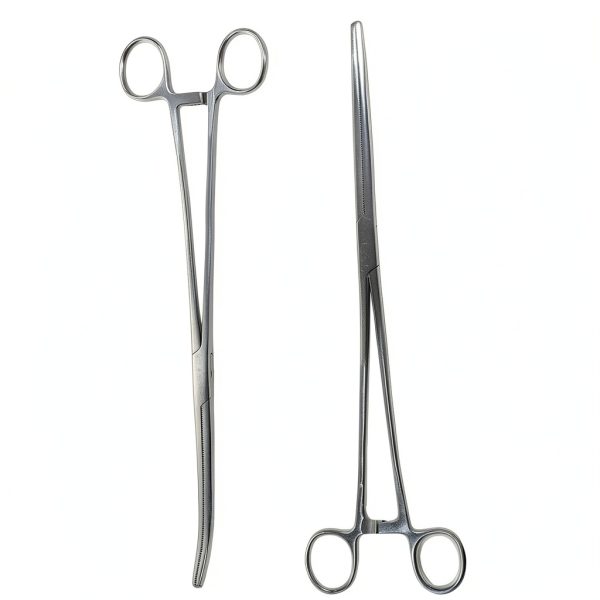 SURGICAL ONLINE Set of 2 Premium Quality 10" Long Rochester Pean Hemostat Full Mouth Serration Forceps Straight & Curved Clamps Three Locking Positions - SurgicalOnline-2