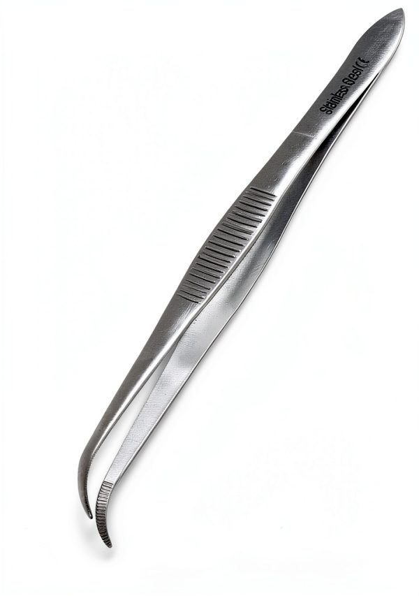 Iris Eye Dressing Forceps 4.5" Curved Serrated - A2ZSCILAB Stainless-0