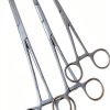 Cynamed-Set of 3 Pean HEMOSTAT Forceps Curved 6" 8" 10" Hemostat Forceps Tongs Full Serrated Stainless Steel-0