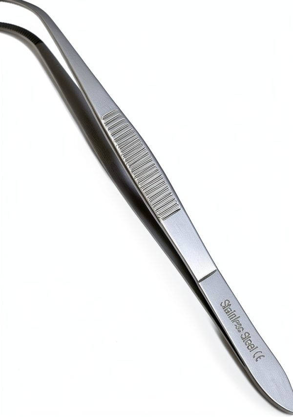 Iris Eye Dressing Forceps 4.5" Curved Serrated - A2ZSCILAB Stainless-1