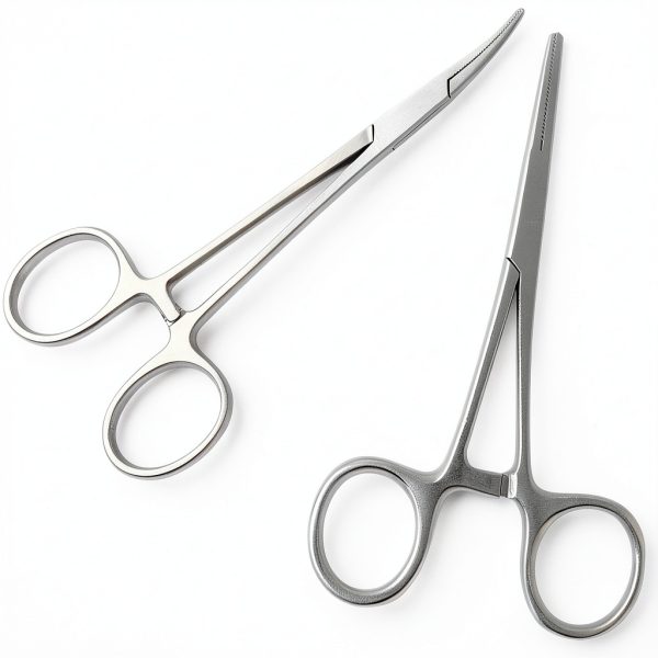 SurgicalOnline 6.25" Hemostat Forceps Straight & Curved Steel-0