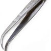Iris Eye Dressing Forceps 4.5" Curved Serrated - A2ZSCILAB Stainless-2