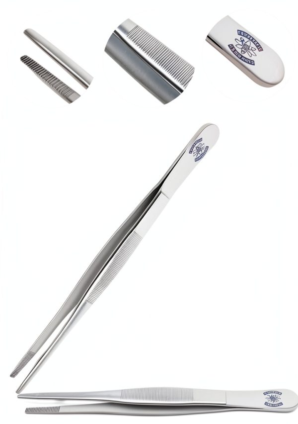 Stainless Steel Lab Forceps 6in by Scientific Labwares Strong Tips-1