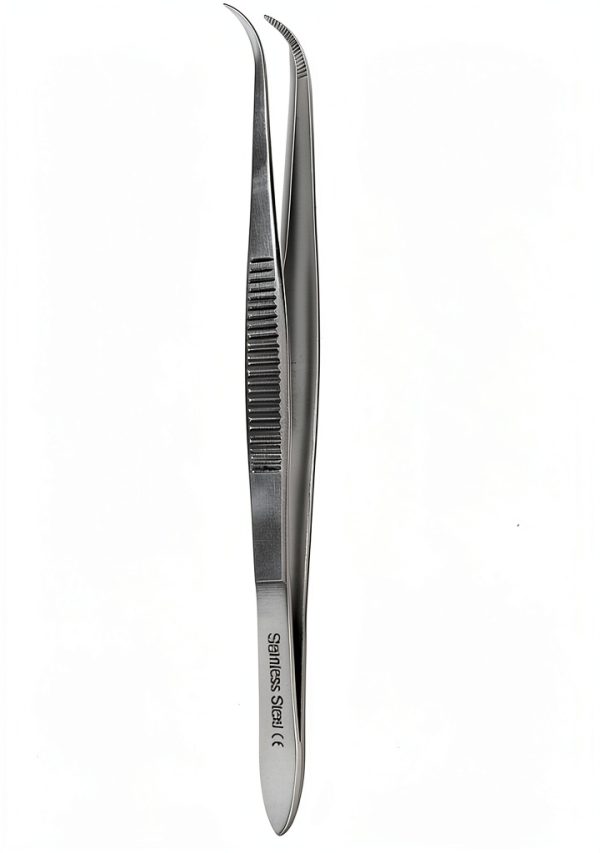 Iris Eye Dressing Forceps 4.5" Curved Serrated - A2ZSCILAB Stainless-3