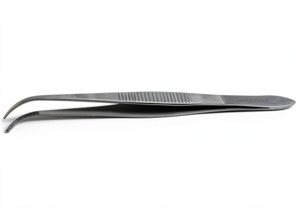 Iris Eye Dressing Forceps 4.5" Curved Serrated - A2ZSCILAB Stainless-4